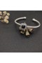 David Yurman Femei Clasic Cablespira Stația de Manșetă Brățară din Argint cu Onix Negru și Diamante 4mm