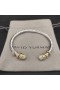 David Yurman Femei Helena Manșetă Brățară din Argint cu Aur Galben 18K și Diamante 4mm