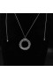 David Yurman Femei Pavé Crossover Pandantiv Colier Aur Alb 18K cu Diamante 30mm