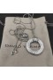David Yurman Femei Pavé Crossover Pandantiv Colier Aur Alb 18K cu Diamante 30mm