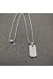 David Yurman Femei Petite Sculptat Cablu Tag Amuleta din Argint 10mm