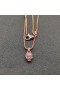 David Yurman Femei Craniu Amuleta Plin Pavé, Safire Roz 18K Aur roz 14mm