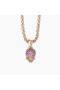 David Yurman Femei Craniu Amuleta Plin Pavé, Safire Roz 18K Aur roz 14mm