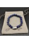 David Yurman Bărbați Spirituală Margele Bratara Argint cu Lapis 8mm