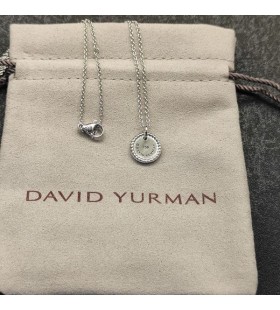 David Yurman Femei Inițială Farmecul Colier Argint cu Diamant C