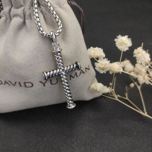 David Yurman Kábel Cross Prívesok Mincový Striebro 35mm