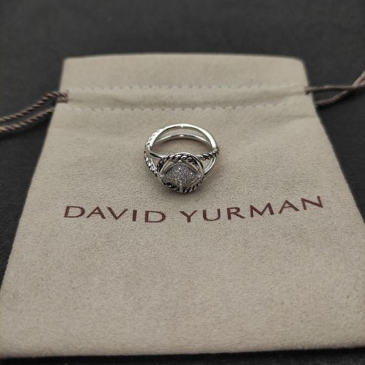 David Yurman Infinity Krúžok Rýdzeho Striebra s Diamantmi 13mm