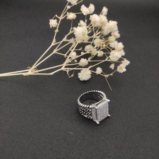 David Yurman Wheaton Krúžok Rýdzeho Striebra s Diamantmi 16.7 mm