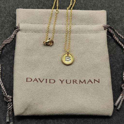 David Yurman Žien Prvotné Čaro Náhrdelník 18K Žltého Zlata s Diamantom B