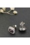 David Yurman Albion Stud Náušnice Rýdzeho Striebra s Fialovým Crystal a Diamanty, 7mm