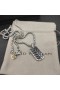 David Yurman Chevron Tag Rýdzeho Striebra s Diamantmi 35mm