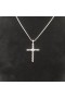 David Yurman Klasický Kábel Cross Prívesok Rýdzeho Striebra s Center Diamond 19,5 mm