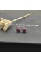 David Yurman Vankúš Stud Náušnice 18K Biele Zlato s Pavé Červené Rubíny 8mm