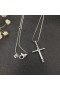 David Yurman Žien Klasický Kábel Cross Prívesok Rýdzeho Striebra s Center Diamond 19,5 mm