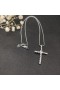 David Yurman Žien Klasický Kábel Cross Prívesok Rýdzeho Striebra s Center Diamond 19,5 mm