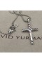 David Yurman Žien Klasický Kábel Cross Prívesok Rýdzeho Striebra s Center Diamond 19,5 mm