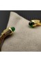 David Yurman Žien Klasický Kábel Putá Náramok 18K Žlté Zlato s Tmavo Zelené Diamanty, 5mm
