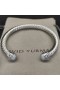 David Yurman Žien Klasický Kábel Putá Náramok Rýdzeho Striebra s Pavé Diamantových Baní 7mm