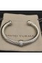David Yurman dámske Klasické Káblové Stanice Putá Náramok Rýdzeho Striebra s Pavé Diamanty 7mm