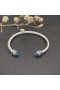 David Yurman dámske Klasické Cablespira Putá Náramok Rýdzeho Striebra s Modré Diamanty 5mm