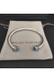 David Yurman dámske Klasické Cablespira Putá Náramok Rýdzeho Striebra s Modré Diamanty 5mm