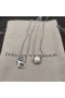 David Yurman Žien Drobná Chatelaine Prívesok Náhrdelník Rýdzeho Striebra s Pearl 8mm