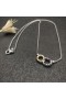 David Yurman Žien Belmont Obrubník Odkaz Prívesok Náhrdelník Rýdzeho Striebra s 18K Žlté Zlato 20 mm