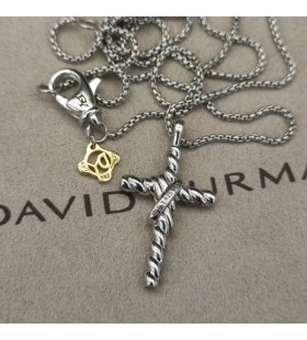 David Yurman Double X Farebné Silver Cross Náhrdelník