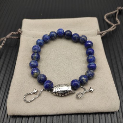 David Yurman 남자의 영적인 구슬 팔찌 스털링 실버 Lapis8mm