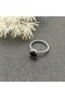 David Yurman Petite Chatelaine 파베 세팅 베젤 링 스털링 실버 블랙 오 닉스 및 다이아몬드 7mm