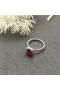 David Yurman Petite Chatelaine 파베 세팅 베젤 링 스털링 실버,로돌 라이트 가닛 및 다이아몬드 7mm