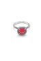 David Yurman Petite Chatelaine 파베 세팅 베젤 링 스털링 실버,로돌 라이트 가닛 및 다이아몬드 7mm