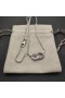 David Yurman 여자의 벨몬트 억제하는 링크 목걸이 펜 던 트 다이아몬드 스털링 실버 20mm