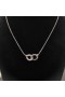 David Yurman 여자의 벨몬트 억제하는 링크 목걸이 펜 던 트 다이아몬드 스털링 실버 20mm