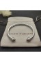 David Yurman 여성의 케이블 팔목 팔찌 스털링 실버 사이즈의 18 캐럿 옐로우 골드 및 다이아몬드 5mm