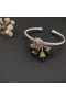 David Yurman 여자의 고전 Cablespira Station 팔목 팔찌 스털링 실버와 샴페인 다이아몬드 4mm