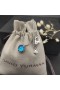 David Yurman 여자의 몸집이 작은 Chatelaine 스털링 실버 펜던트 목걸이와 함께 블루 Topaz8mm