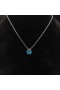 David Yurman 여자의 몸집이 작은 Chatelaine 스털링 실버 펜던트 목걸이와 함께 블루 Topaz8mm