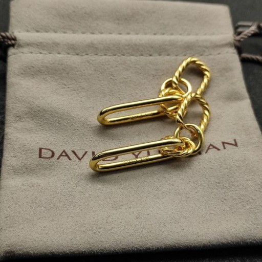 Naušnice David Yurman Lexington s Dvostrukim Karika Od Žutog Zlata 18k 53 mm