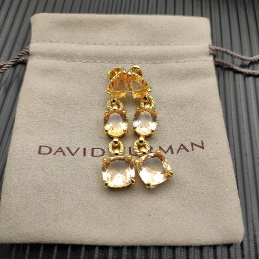 Naušnice David Yurman Marbella od 18 Karatnog Žutog zlata s цитрином i Цитрином Мадеры 51 mm