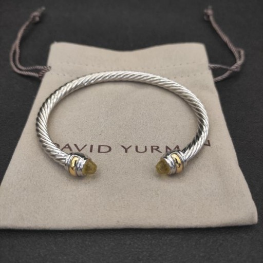 Ženski Klasični narukvica-prirubnica David Yurman od Srebra sa Žutim Zlata 14 Karata i цитрином 5 mm