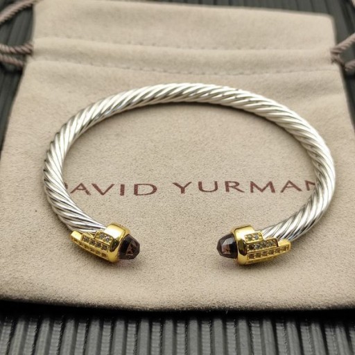 Ženski Klasični narukvica-prirubnica David Yurman od Srebra sa Žutim Zlatom 18 Karat I Ljubičastim Dijamantima 5 mm