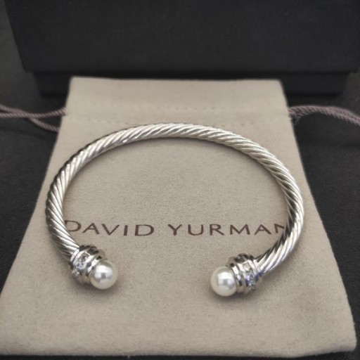 Ženski Klasični narukvica-prirubnica David Yurman od srebra s Biserima i Dijamantima 5 mm