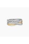 Трехрядное Prsten David Yurman Crossover od Srebra sa Žutim 18 Karatnog Zlata i dijamanata 7 mm