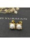 Biserne Naušnice-roze David Yurman od 18 Karatnog Žutog zlata s biserima i dijamantima 14 mm