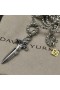 David Юрман Valovi Кинжалом-Амулетом od Srebra sa Crnim Dijamantima 44 mm