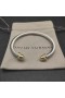 Klasična Ženska narukvica-prirubnica David Yurman od srebra sa Žutim Zlata 18k, Zlatne Kupole i dijamantima 5 mm