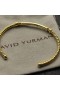 David Yurman Ženska Narukvica-prirubnica Petite Helena Classic Cable Station od 18 Karatnog Žutog Zlata s dijamantima 3 mm