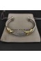 David Yurman Ženska Narukvica-Prirubnica Petite Helena Classic Cable Station od Srebra s 18-Karatnog Žutog Zlata 10 mm
