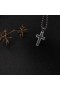 David Юрман Muški Egzotični Kameni Križ-Amulet od Srebra sa Crnim ониксом 23 mm